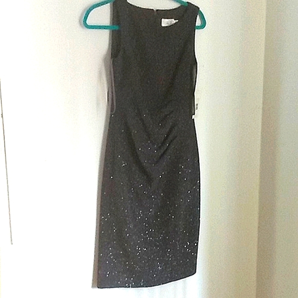 Eliza j sleeveless metallic ruched dress NWT